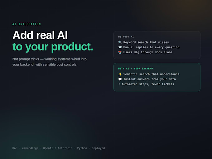 integrate ai and llm features into your app backend
