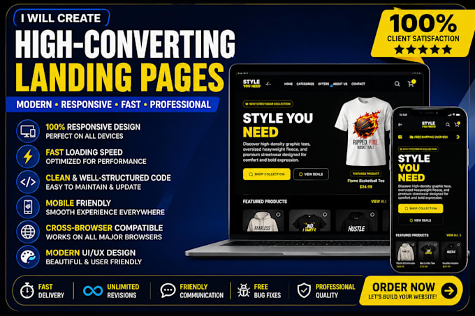 create responsive, complete, bug free and mobile working web