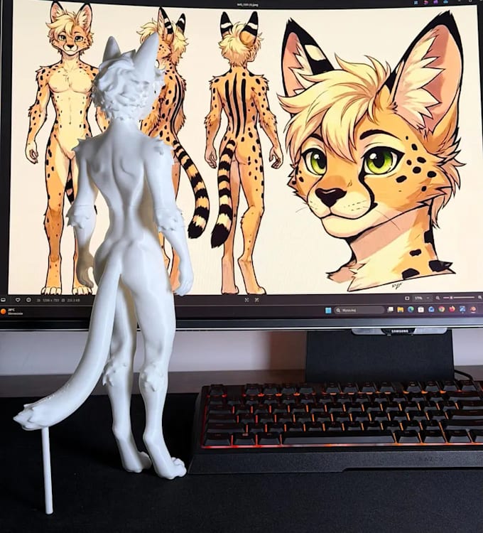 3d model furry ocs and make it a printable figure