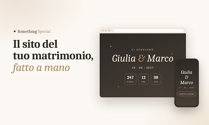 design a custom wedding or event website with animations