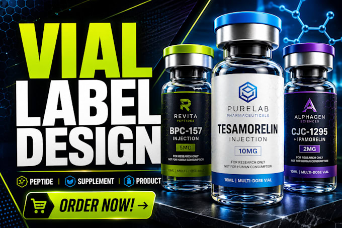 design vial labels and peptide product labels