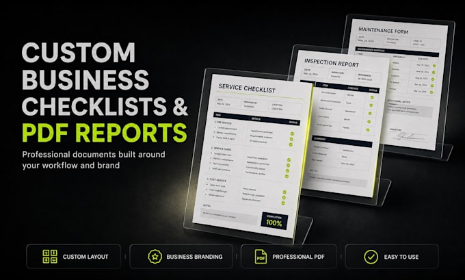 create a custom business checklist and professional PDF report