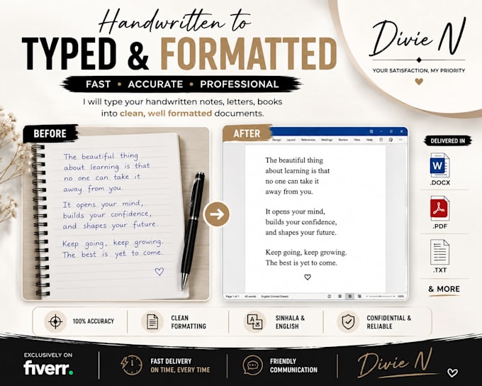 convert handwritten notes and books into typed documents