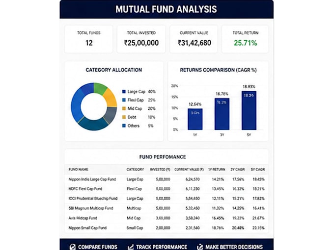 create a professional financial dashboard and spreadsheet