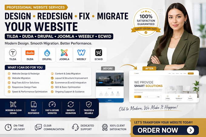 design redesign fix migrate your tilda duda drupal joomla weebly ecwid website