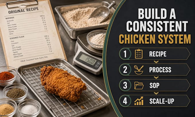 develop and improve your fried chicken recipe and process