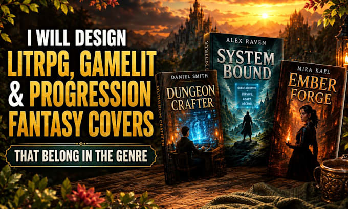 design your litrpg, gamelit, or progression fantasy book cover