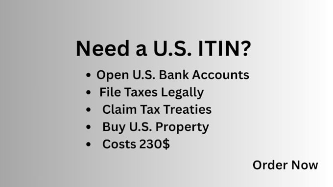 assist with itin application w7 form preparation and ein documentation