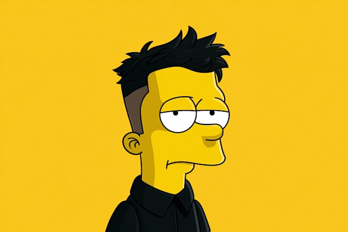 yellow cartoon character portrait