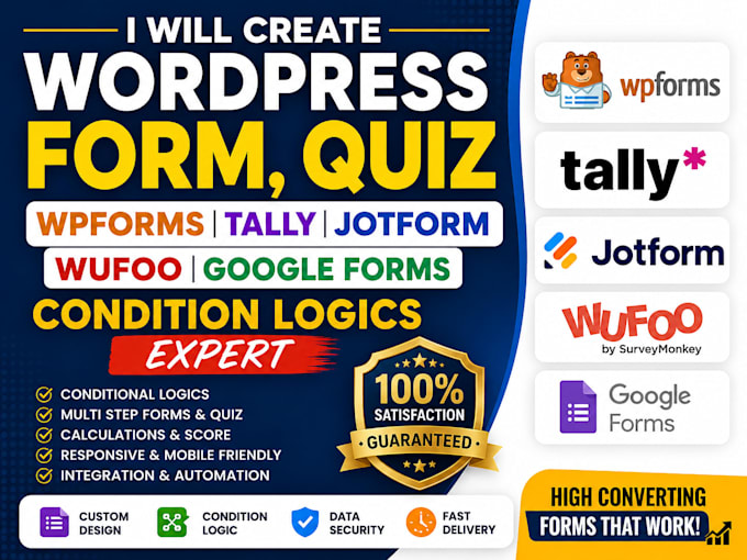 create wpform tally quiz form jotform wufoo google forms condition logics expert