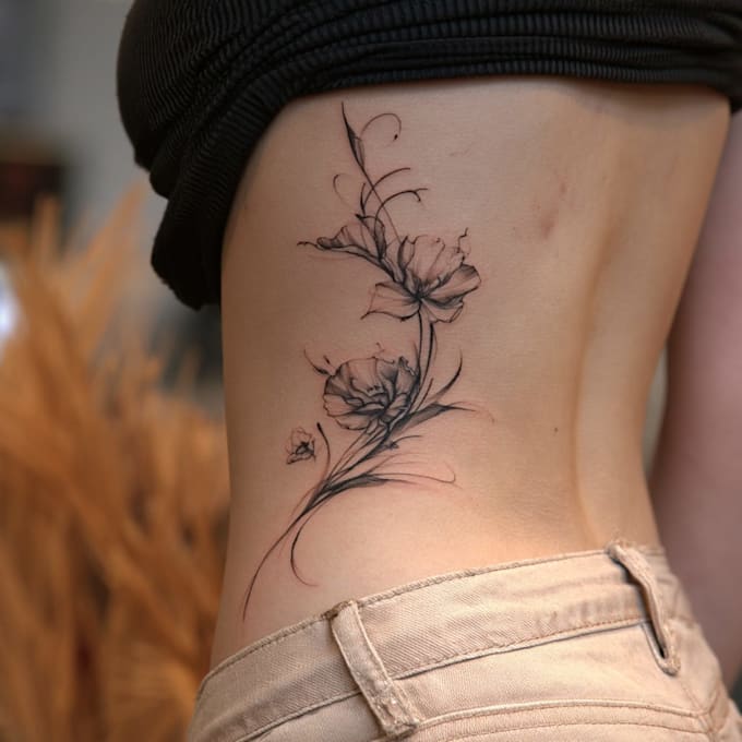 design a delicate fine line tattoo lettering