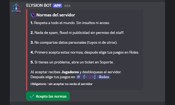 setup your discord gaming community with elysion bot