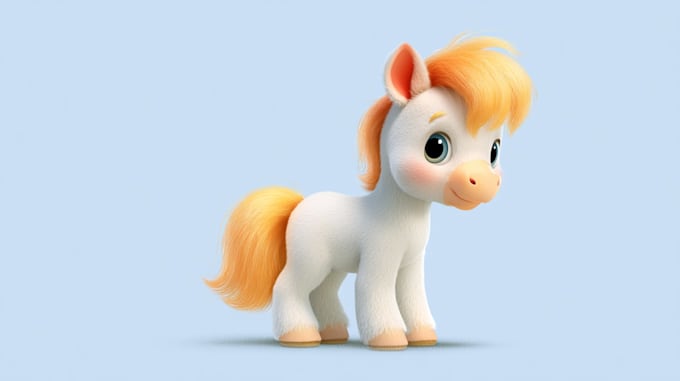 make colorful pony character illustration for you