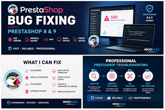 fix prestashop bugs errors and technical issues