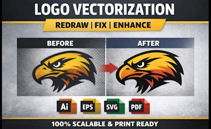 professionally remake, redraw and vectorize your existing logo