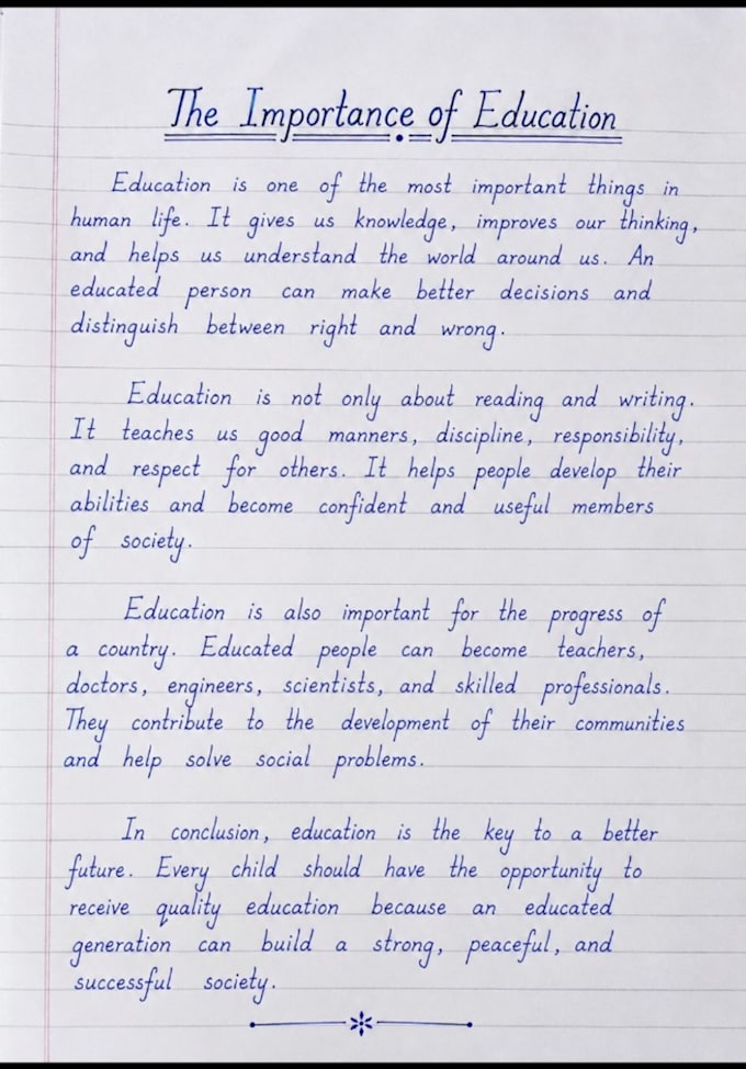 handwrite assignments, notes and documents neatly