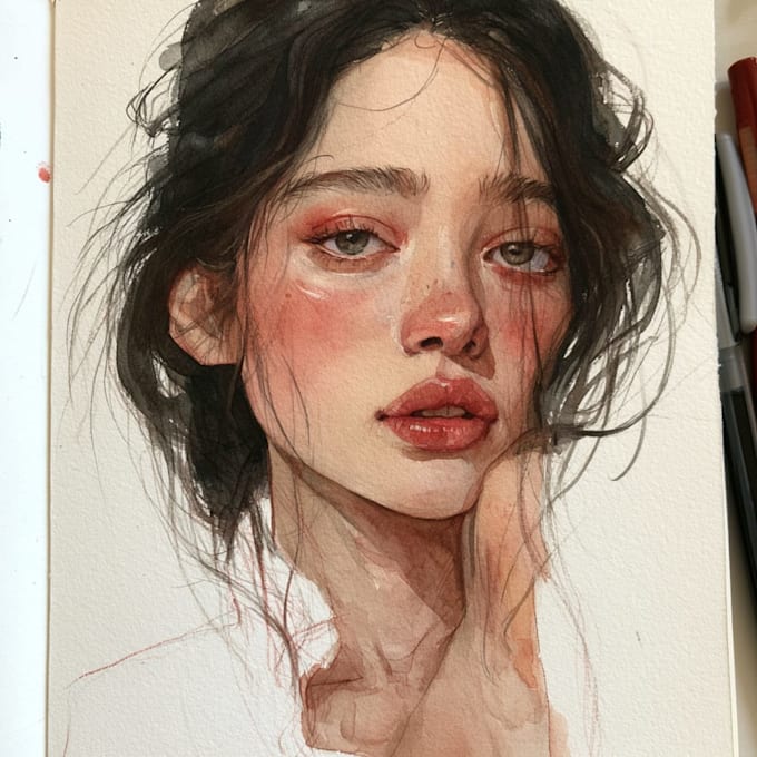 draw outstanding watercolor portrait