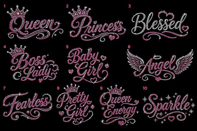 create premium rhinestone t shirt designs and templates