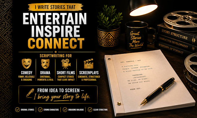 write engaging african comedy drama and film scripts