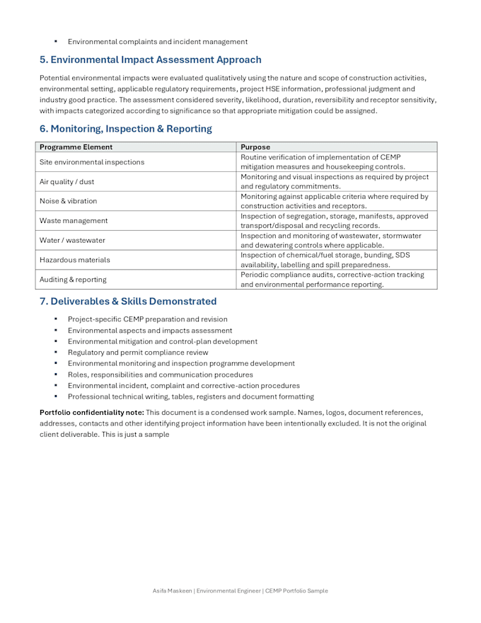 prepare and review environmental reports and documents