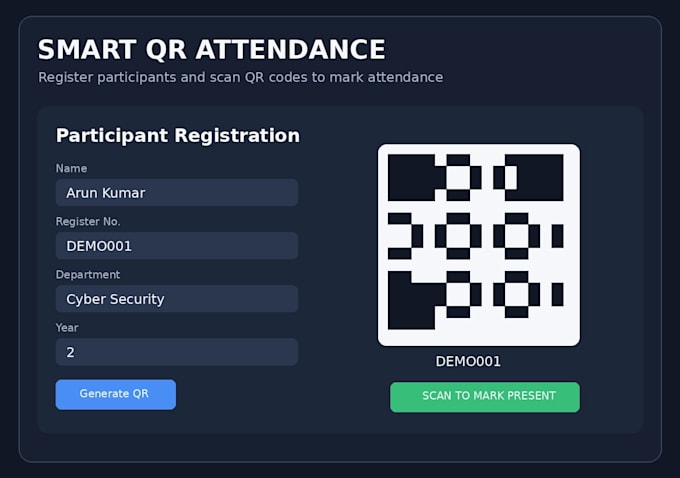 do workshop management and qr attendance system