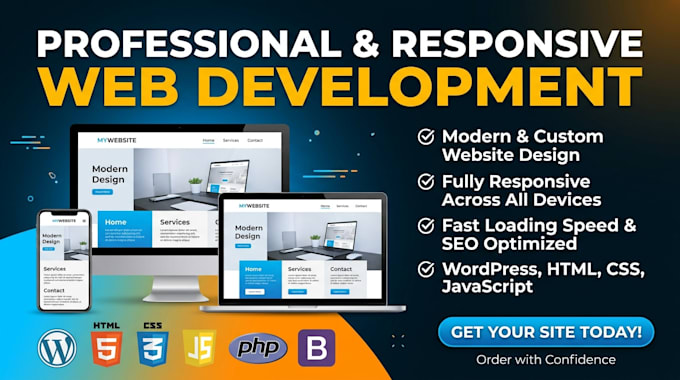build a modern responsive website using wordpress, HTML, CSS and javascript