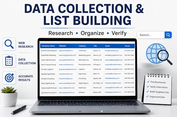 do data entry web research and data collection