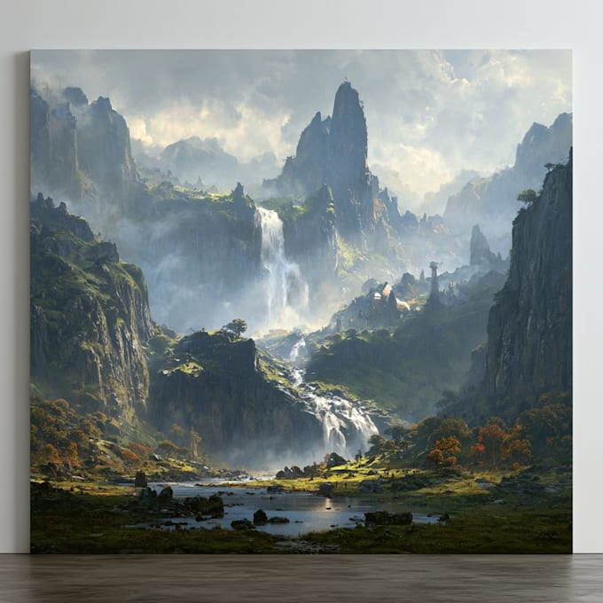 draw create stunning fantasy landscape illustration