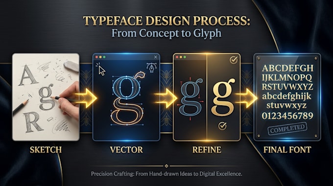 create unique custom font typography font logo and typeface for branding