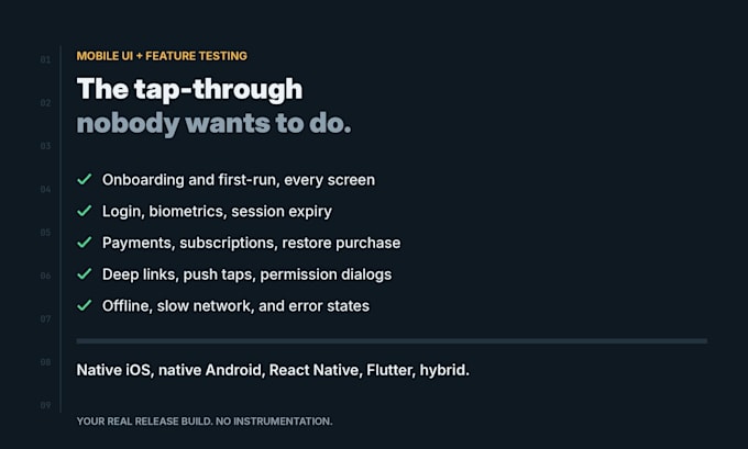 automate manual UI and feature testing for your mobile app