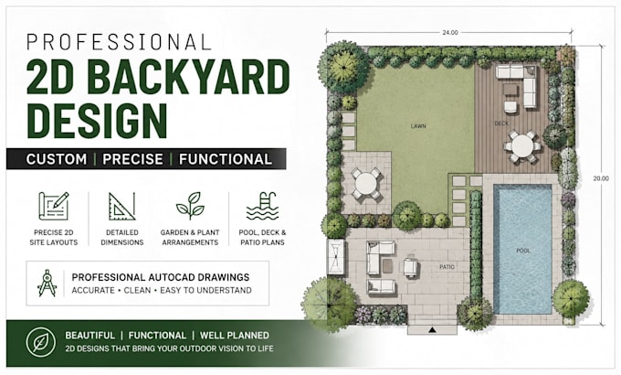 design 2d backyard landscape pool garden and deck layout