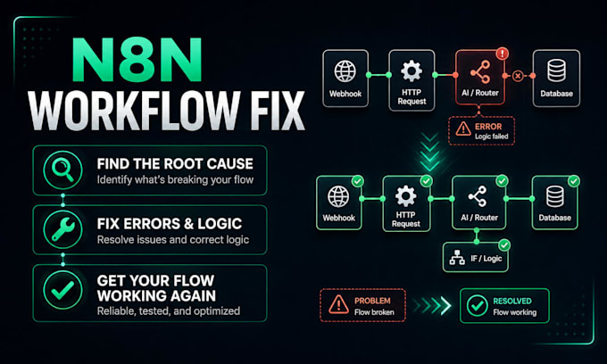 fix your n8n automation workflow API or webhook