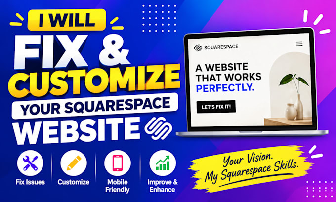 fix squarespace mobile, layout, forms and website issues