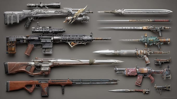 design creative concept art of weapons