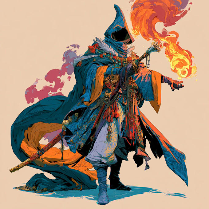 draw dnd character design and illustration