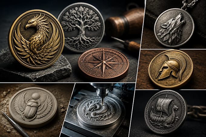 do 3d crypto coin cnc stl file model bas relief sculpture medallion