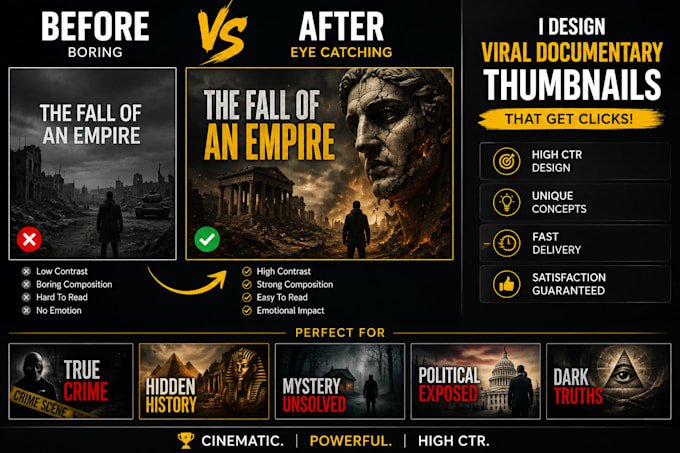 design viral documentary youtube thumbnails