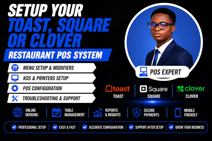 setup your toast square or clover restaurant pos system