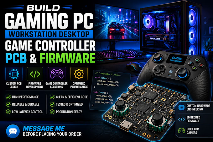 build gaming PC workstation desktop game controller pcb and firmware