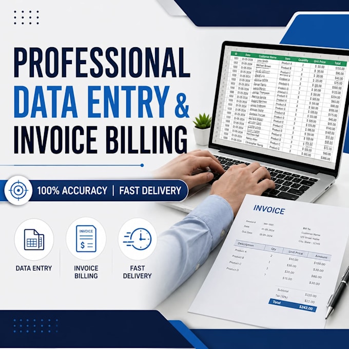 accurate data entry and professional invoice billings