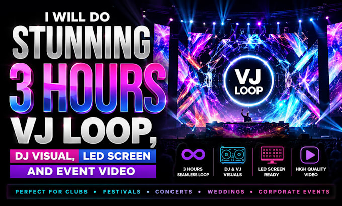do concert stage show vj loop dj visual led screen laser mapping visuals