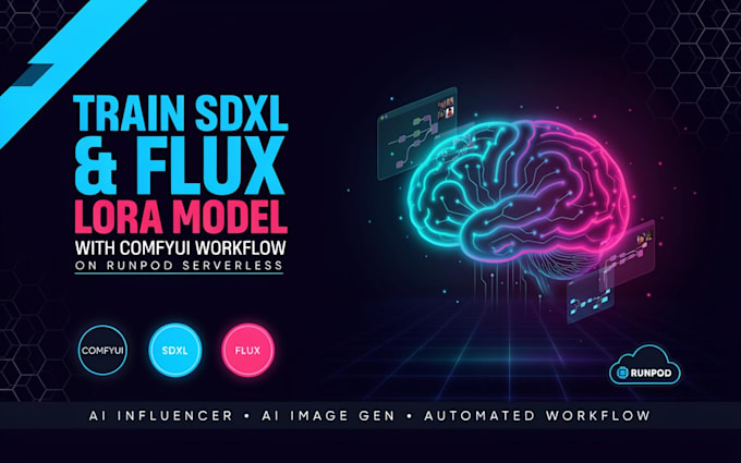 train sdxl flux lora model with comfyui workflow setup on runpod serverless flux