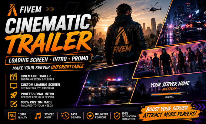 create awesome fivem cinematic trailer video loading screen fivem intro