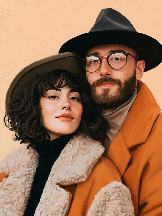 draw couple portrait illustration