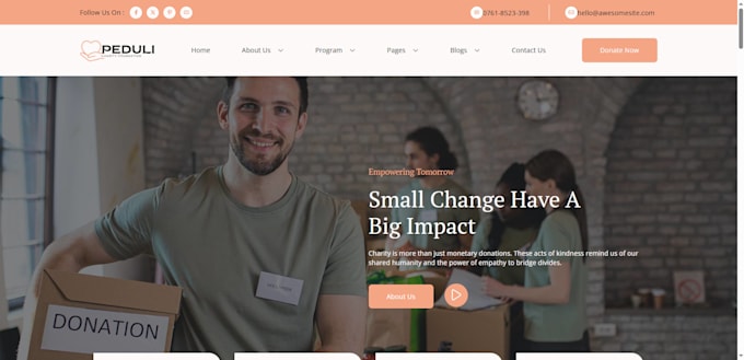 design charity, ngo and nonprofit website