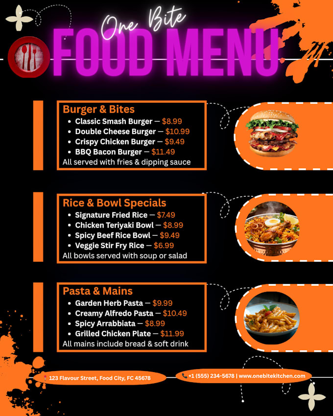 do restaurant menu designs
