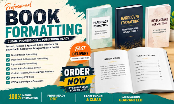 create format printable workbooks, journals, planners, large print books design