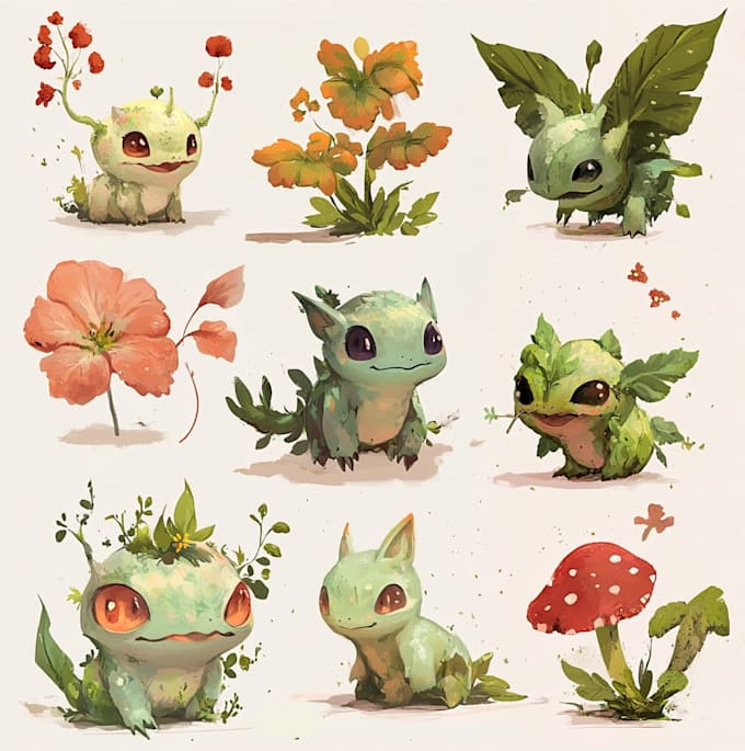 draw fakemon or pokemon art, pokemon trainer anime