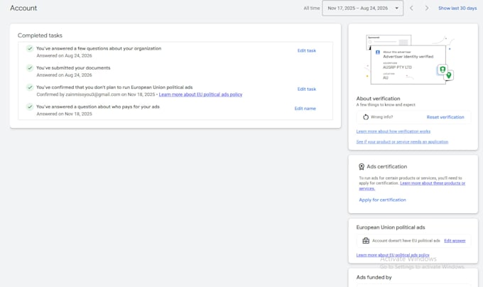 complete your google ads advertiser verification instantly