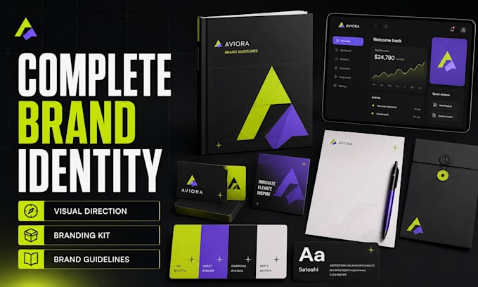 design a complete brand identity, branding kit and style guide
